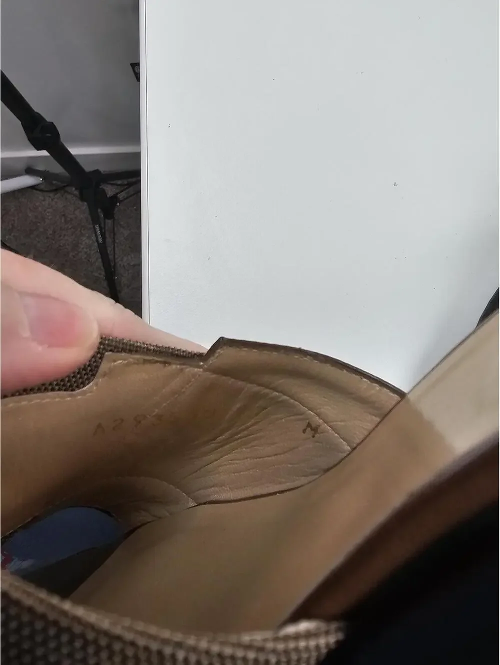 Stuart Weitzman Brown  Square Toe Wedge Sandals EUC Sz7 - Picture 7 of 11